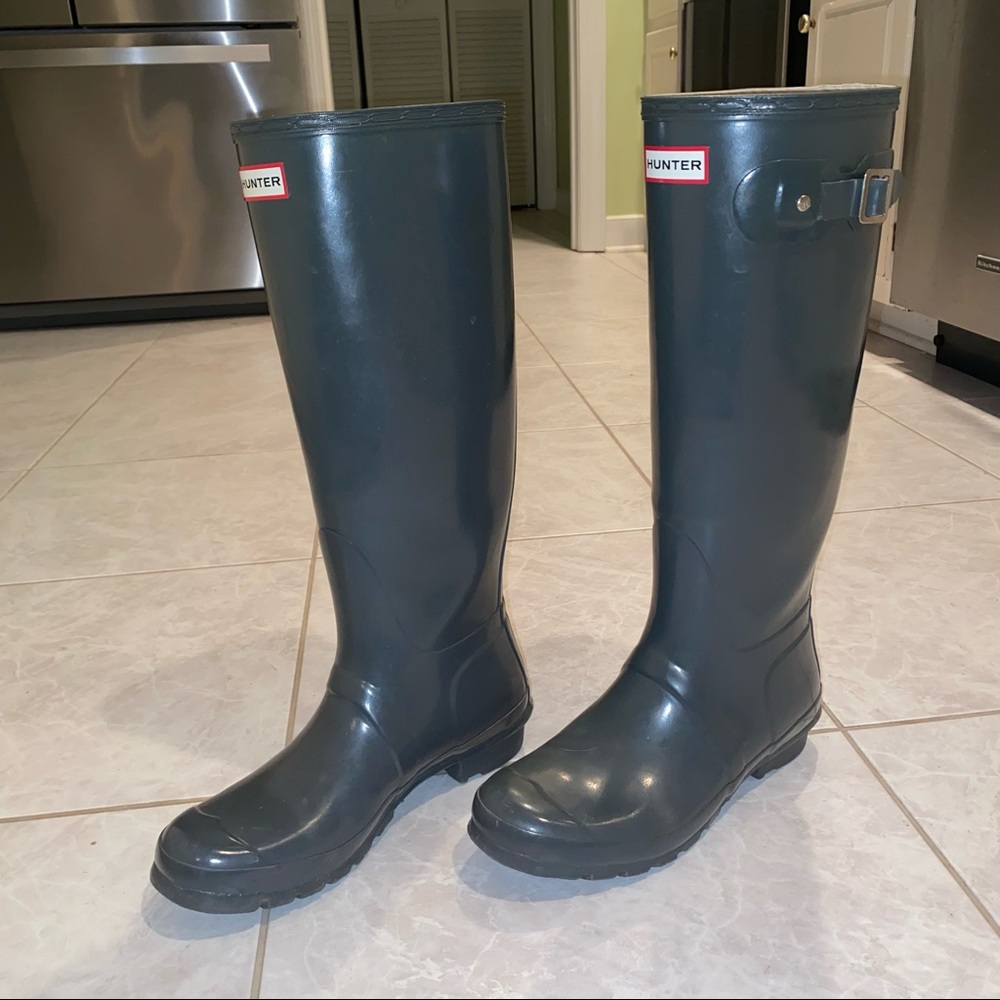 Original Tall Hunter Rainboots | Glossy Blue Green